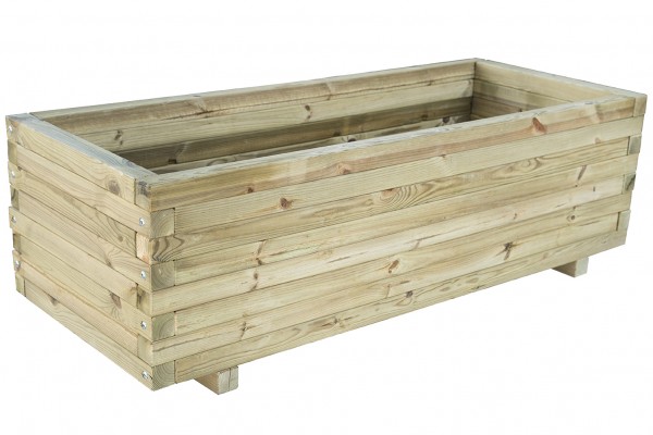 Jardinera de Madera Rectangular de Cuadradillo 100 x 50 x 40 cm 150L