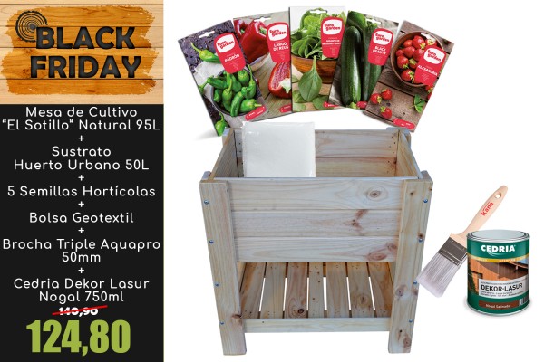 PACK MESA DE CULTIVO "EL SOTILLO" 95L NATURAL