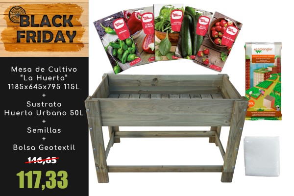 PACK MESA DE CULTIVO "LA HUERTA" 119 X 65 X 80 cm 115L