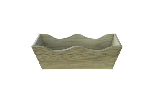 Jardinera Balcón Ondulada de Madera 50 x 20 x 19,5 cm 11L